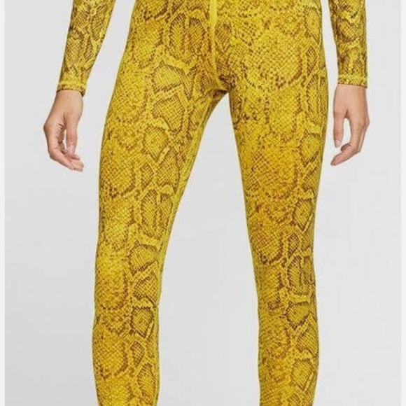 nike yellow snake print leggings